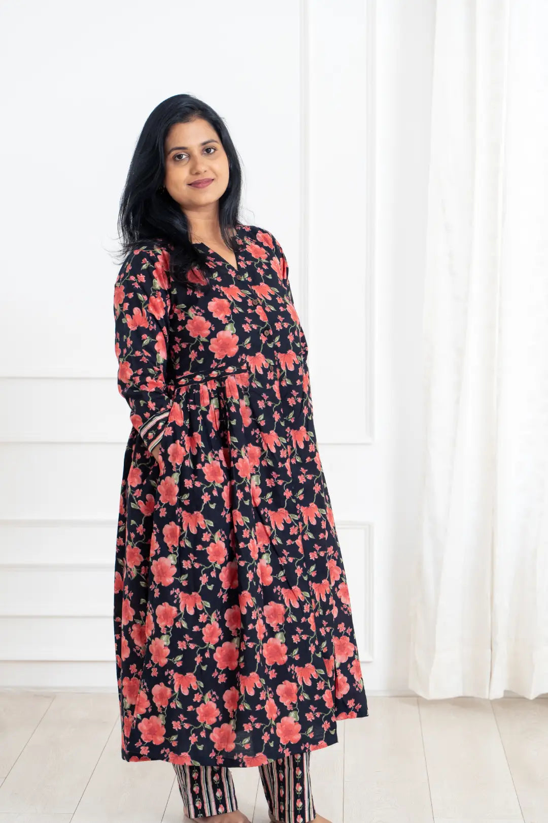 Maternity dress for a baby's first visit to the science center Wildflower Bliss Feeding Co-ord
