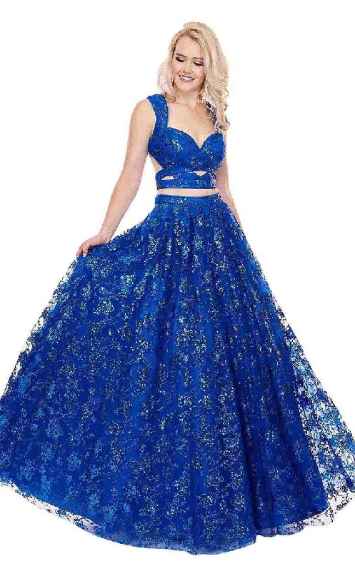 Plus - size wedding dresses with a flattering fit​ Rachel Allan Long Ball Gown Prom 2 Piece Dress 6467