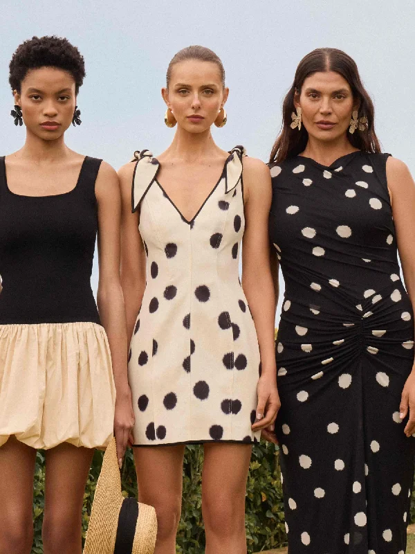 Mini dresses with keyhole necklines AUDREY SPOT MINI DRESS