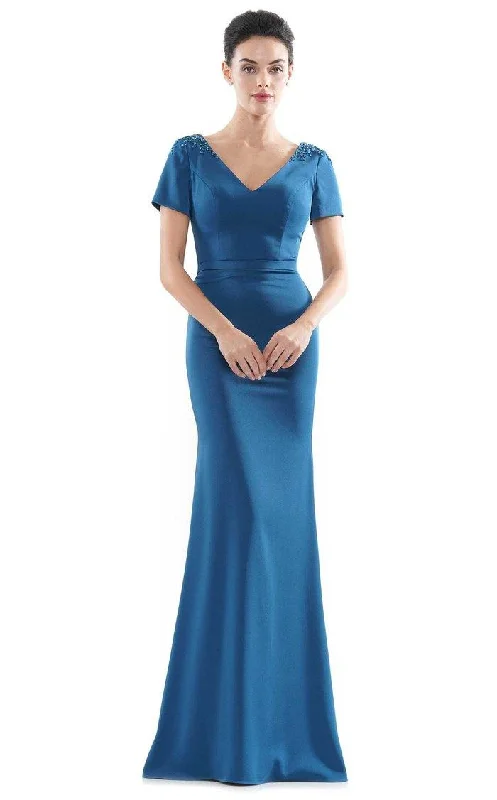 Square - neck wedding dresses with a demure look​ Marsoni Long Formal Dress