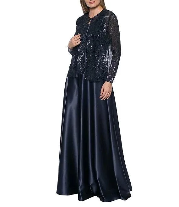 Maternity dress for a baby's first visit to the orchard Marina Long Sleeve Formal Two Piece Jacket Dress