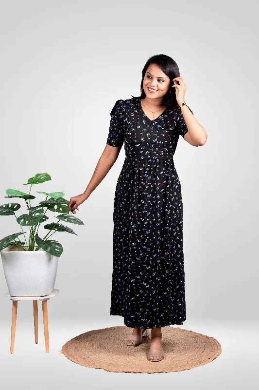 Maternity dress for a baby's first visit to the secret garden Maxi  Stella Light Weight Dress