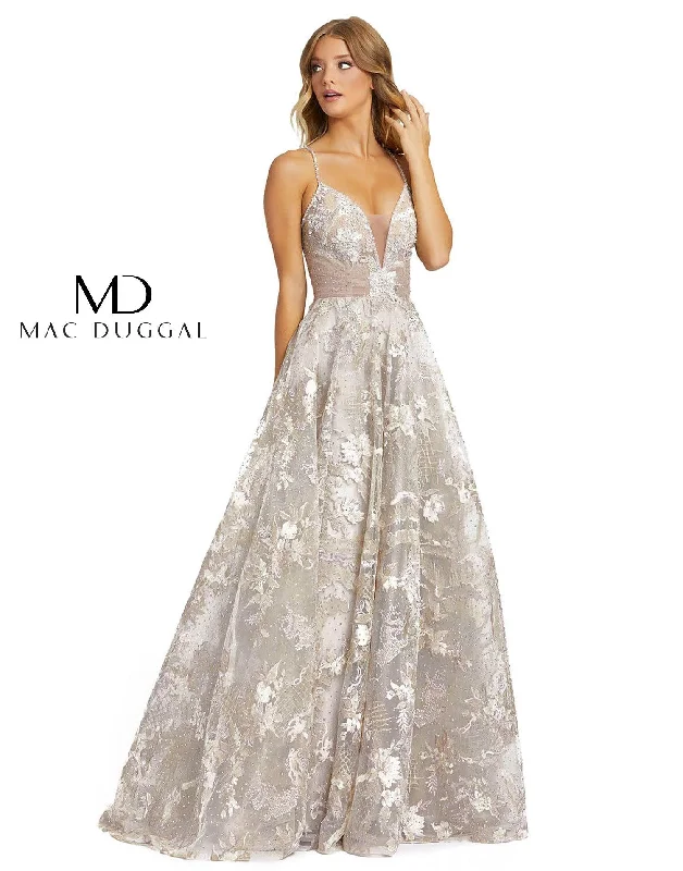Maternity dress for a baby's baptism Mac Duggal 20211 Prom Long Beaded Ball Gown