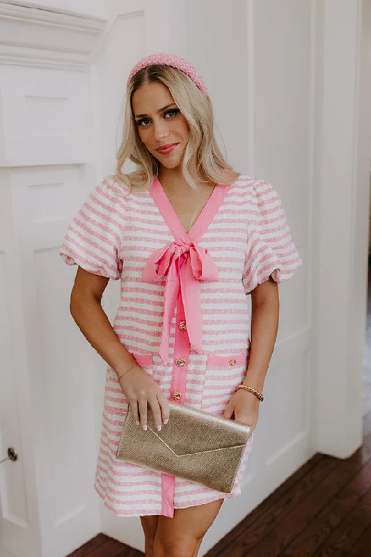 Mini dresses with puff sleeves for a vintage look Uptown Chic Tweed Mini Dress