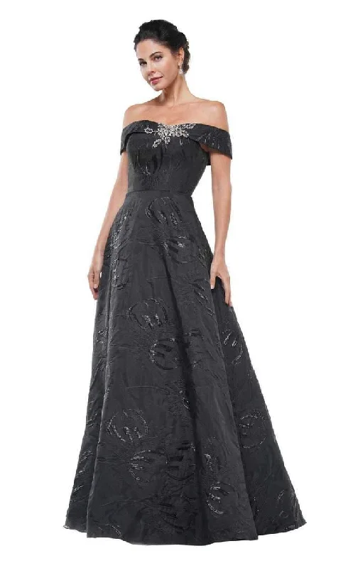 Boho - inspired wedding dresses with floral embroidery​ Marsoni Formal Long Black Dress
