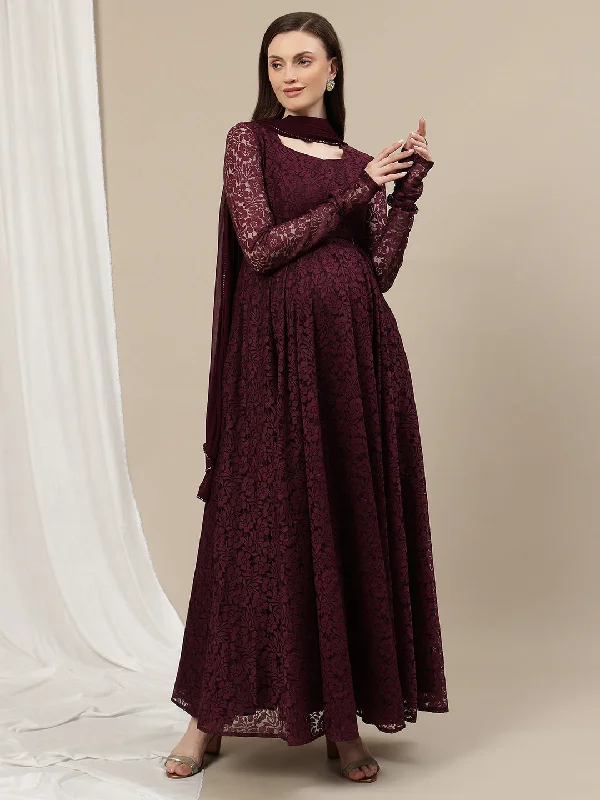 Maternity dress for a baby's first visit to the vegetable garden 2pc. Maternity Gown with Dupatta