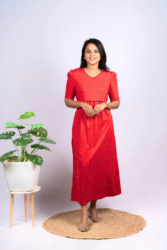 Maternity dress for a baby's first visit to the sensory garden Maxi Trisha Light Weight Dress