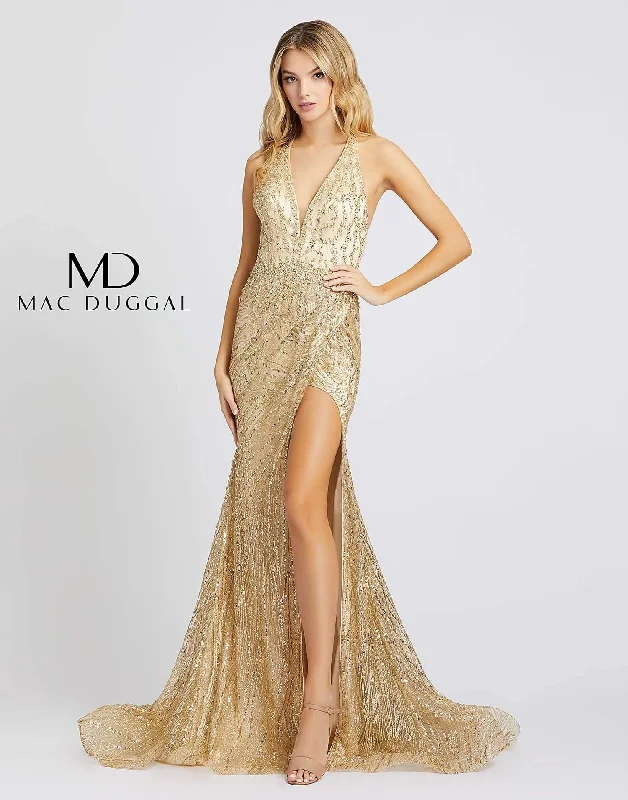 Wedding dresses with a lace - trimmed veil attachment​ Mac Duggal Prom Long Formal Mermaid Evening Dress