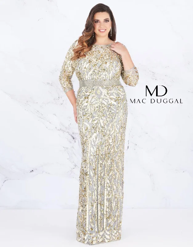 A - line chiffon wedding dresses for a classic look​ Mac Duggal Prom Long Dress Formal Plus Size