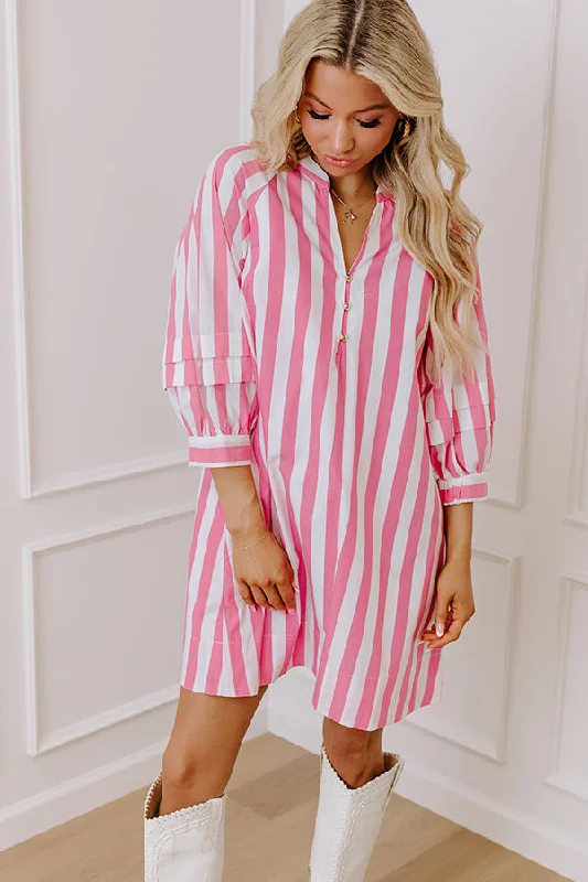 Velvet mini dresses for autumn weddings Sippin' Rose Stripe Mini Dress