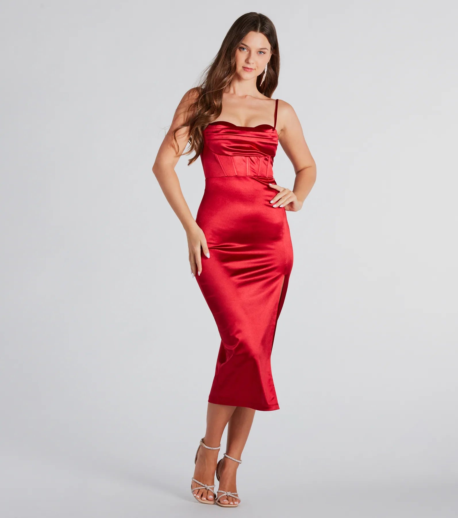 Velvet midi dresses in jewel tones for a glamorous winter event Alena Formal Satin Cowl Neck Midi Dress Velvet midi dresses in jewel tones for a glamorous winter event Alena Formal Satin Cowl Neck Midi Dress