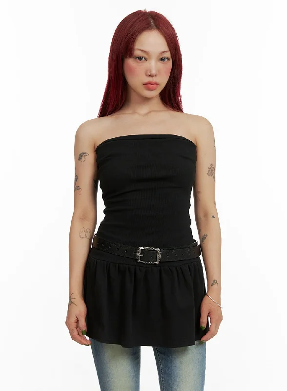 Mini dresses with bow accents for a sweet look Flare Tube Dress CY429