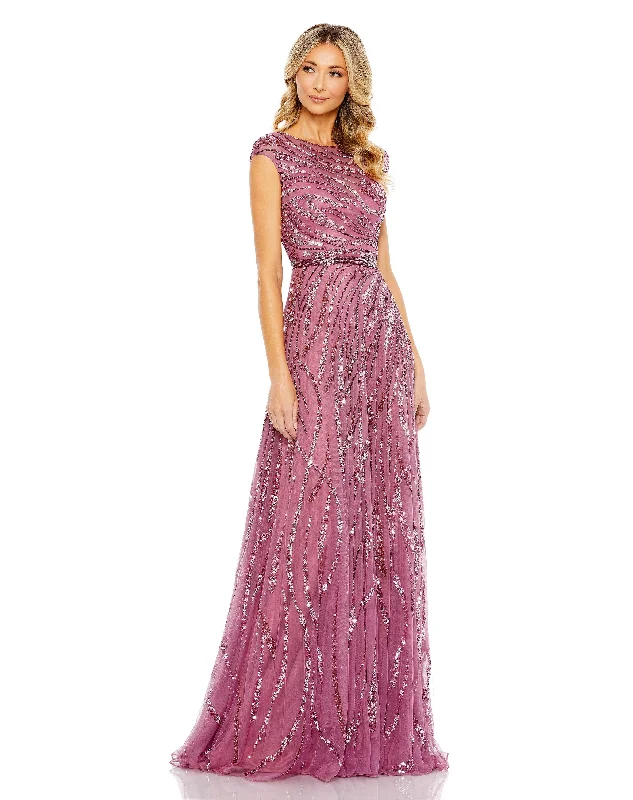 Sheer - panel wedding dresses with a touch of elegance​ Mac Duggal 5445 Mother of the Bride Long Dress