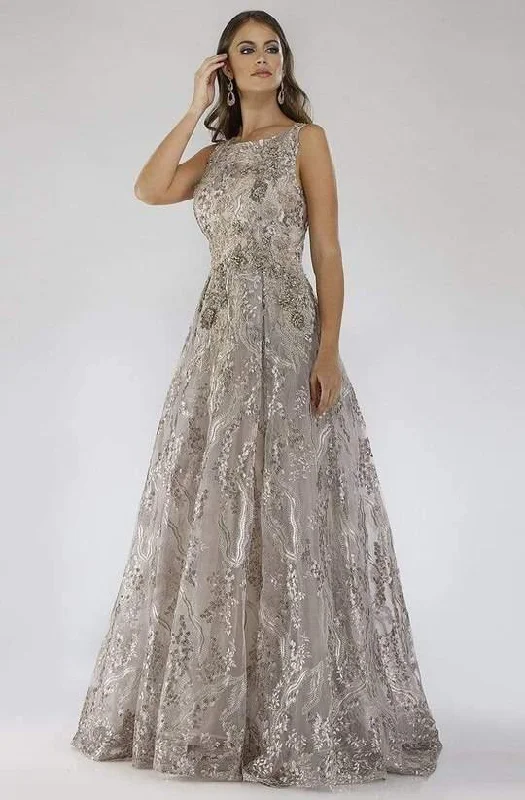 Boho - inspired wedding dresses with floral embroidery​ Lara Dresses Sleeveless Long Prom Dress 29664