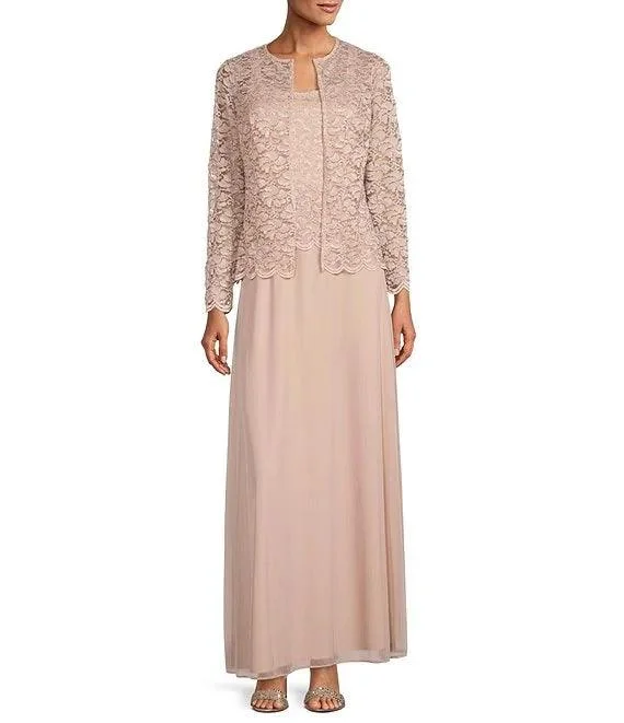 Maternity dress for a gender reveal party Marina  Long Formal Mother of the Bride Jacket Gown