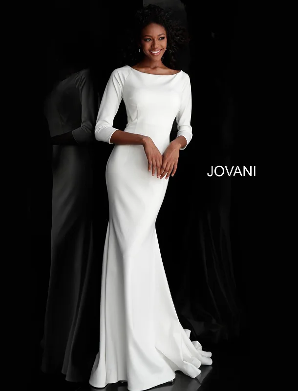 Wedding dresses with a built - in petticoat for added volume​ Jovani 67662 Long Formal Dress