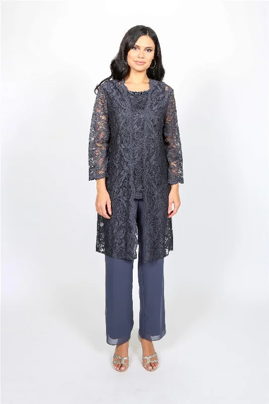Backless wedding dresses with lace - up details​ Le Bos Formal Pant Set Mother of the Bride Sale