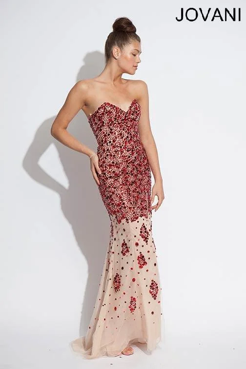 Square - neck wedding dresses with a demure look​ Jovani 4247 Prom Long Strapless Formal Evening Gown