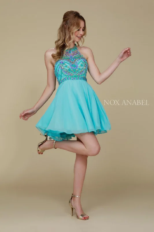 Square - neck wedding dresses with a demure look​ Sexy Short Beaded Prom Cocktail Dress