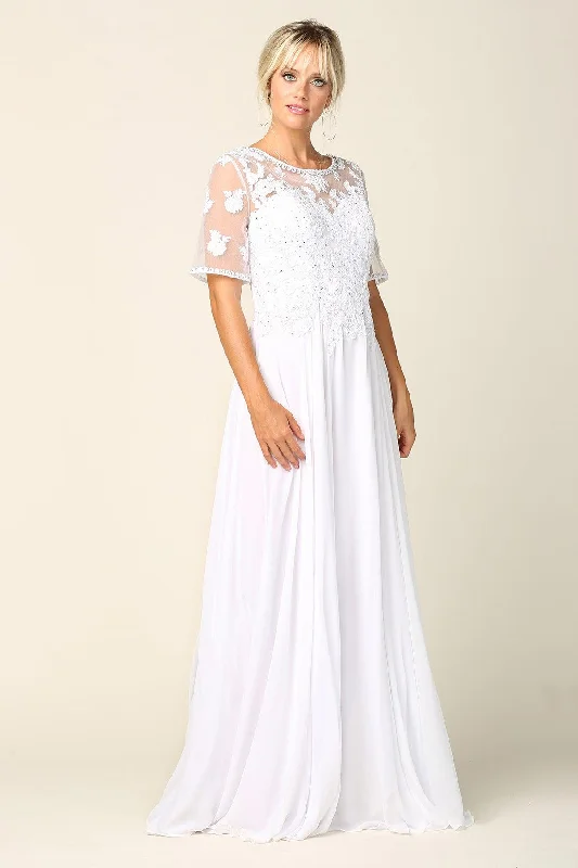 Maternity dress for a baby's first haircut Bridal Long Gown Lace Applique Wedding Dress