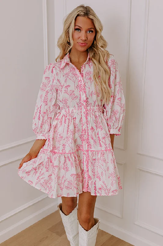 Strapless mini dresses for a beach vacation Memory Lane Floral Mini Dress in Pink