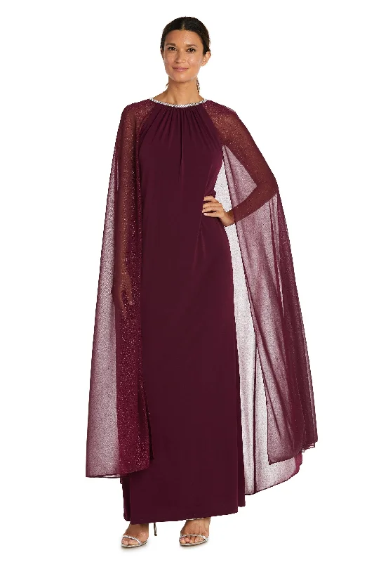 Strapless tulle wedding dresses for a fairy - tale feel​ R&M Richards 2662P Long Formal Petite Cape Dress