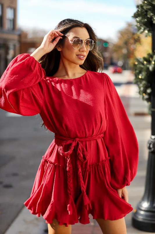 Mini dresses with tassel accents for a fun touch FINAL SALE - Evenings With You Wine Mini Dress