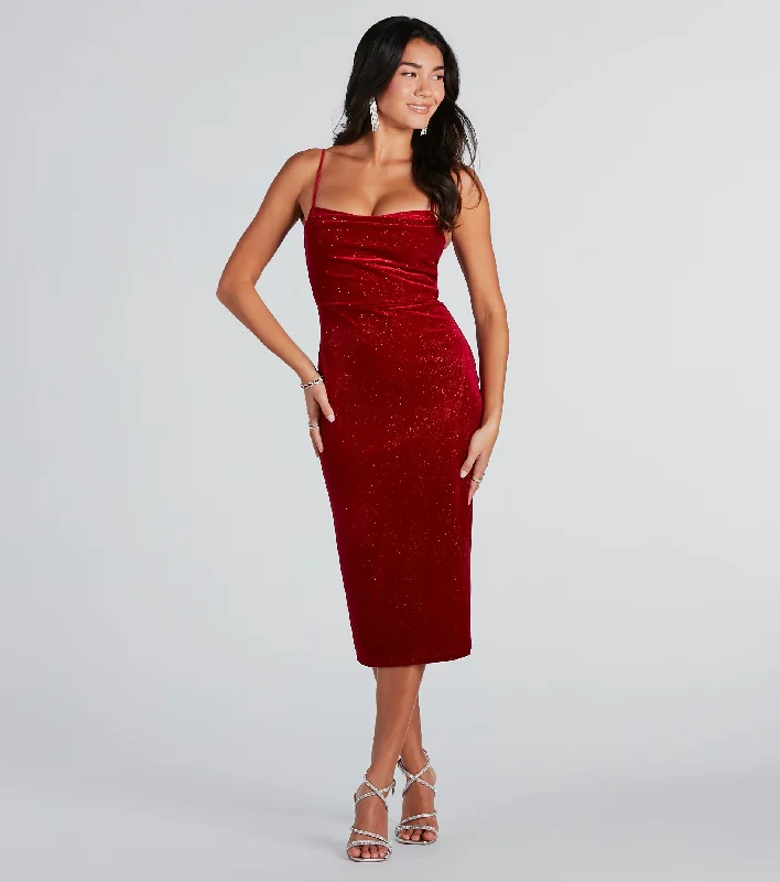 Velvet midi dresses in jewel tones for a glamorous winter event All Is Merry Velvet Glitter Midi Dress Velvet midi dresses in jewel tones for a glamorous winter event All Is Merry Velvet Glitter Midi Dress