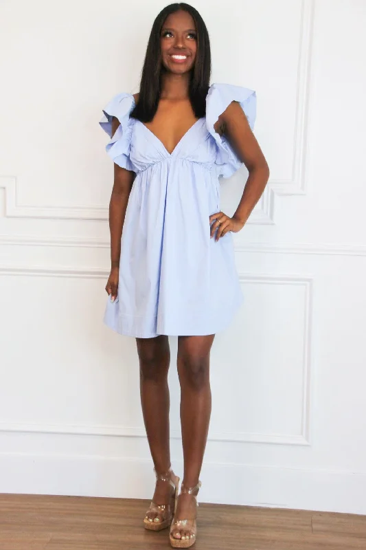 Baby Girl Casual Dresses for a Sweet Look​ Wine Country Babydoll Dress: Light Blue