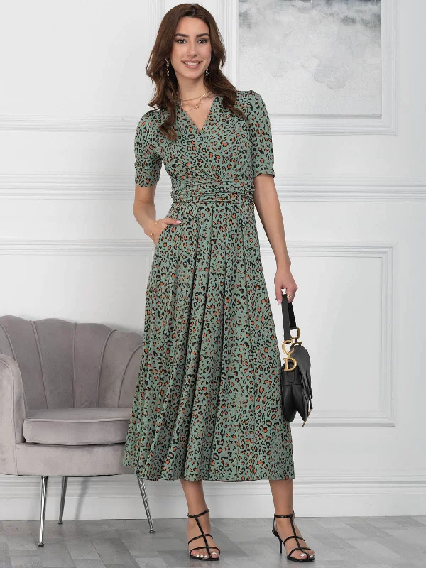 Midi dresses with belted waists to accentuate the figure Oakley Animal Print Wrap Maxi Dress, Green Animal Midi dresses with belted waists to accentuate the figure Oakley Animal Print Wrap Maxi Dress, Green Animal