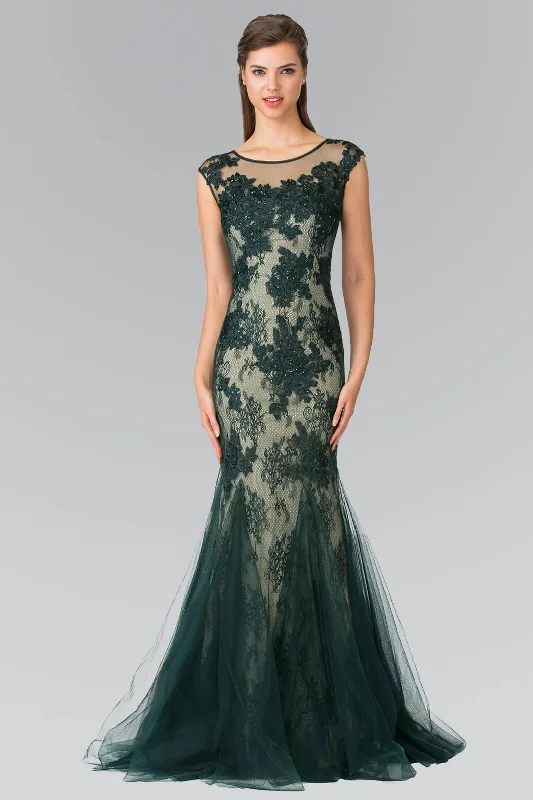 Chiffon and tulle combination wedding dresses​ Prom Long Formal Evening Trumpet Dress Sale