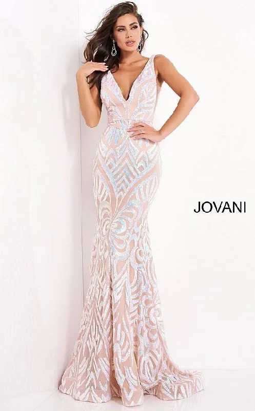 Sheer - panel wedding dresses with a touch of elegance​ Jovani 02753 Prom Sleeveless Mermaid Long Dress