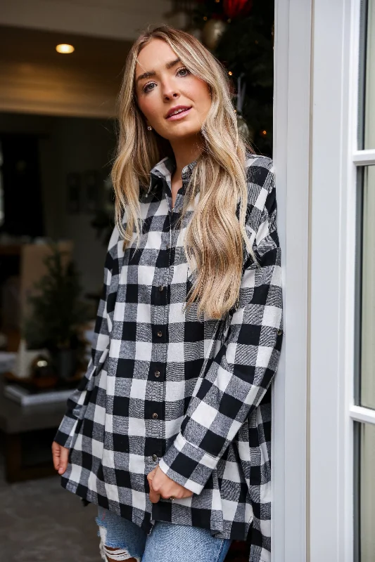 Mini dresses with V - necklines for a flattering shape FINAL SALE - Kennedy Buffalo Check Plaid Oversized Flannel - DOORBUSTER Mini dresses with V - necklines for a flattering shape FINAL SALE - Kennedy Buffalo Check Plaid Oversized Flannel - DOORBUSTER