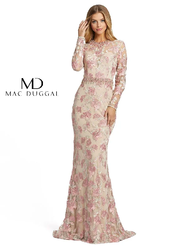 Ballroom - ready wedding dresses with a large skirt​ Mac Duggal Fitted Long Sleeve Evening Formal Dress