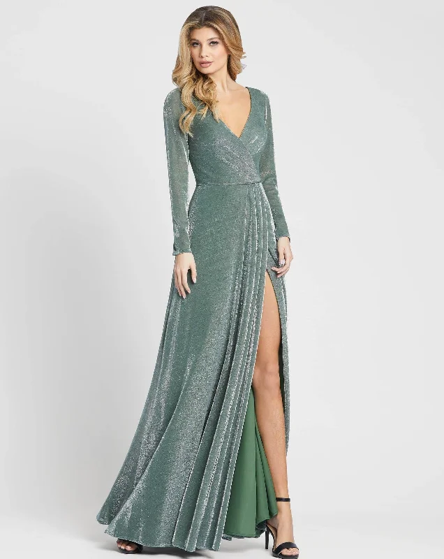 Long - sleeved lace wedding dresses for a modest style​ Mac Duggal 49088 Long Sleeve Formal Prom Dress