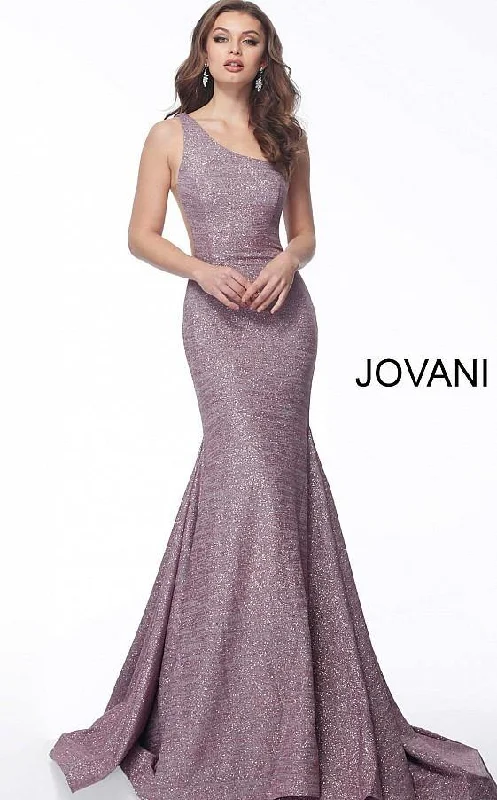 Silk wedding dresses with a smooth and luxurious feel​ Jovani 67650 Prom Long One Shoulder Mermaid Dress