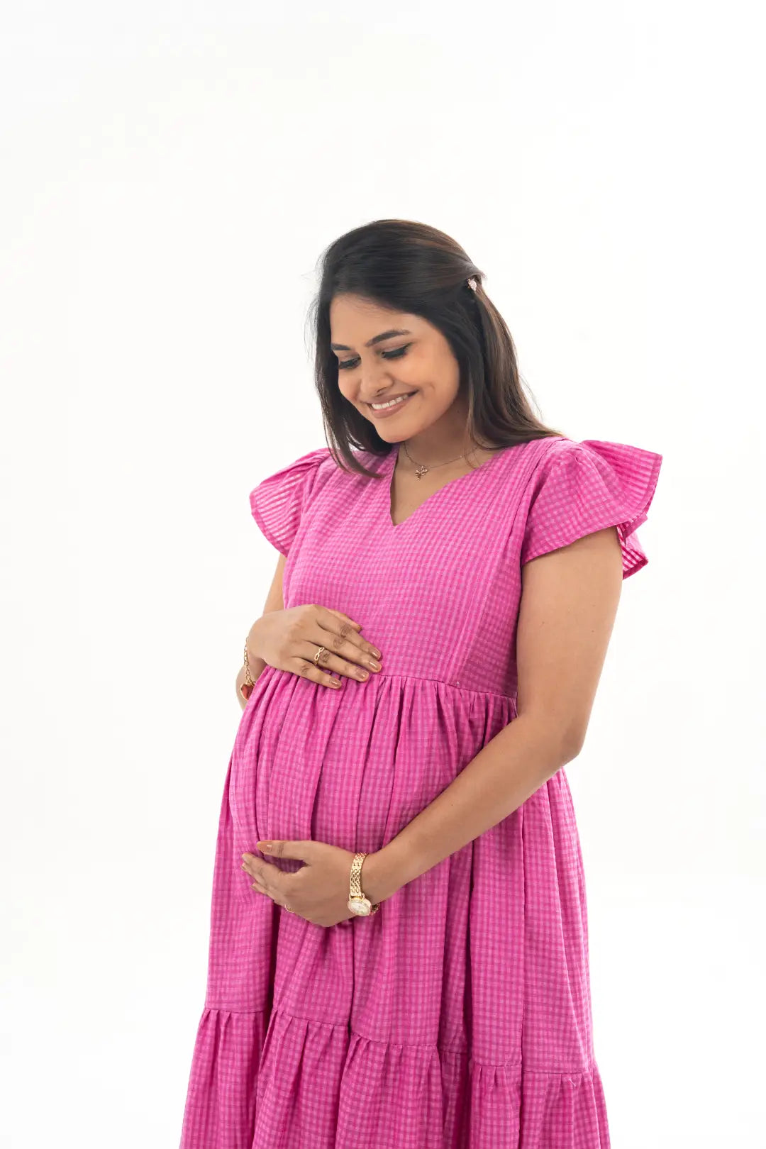 Maternity dress for a Christmas party Rosette Charm Feeding Dress