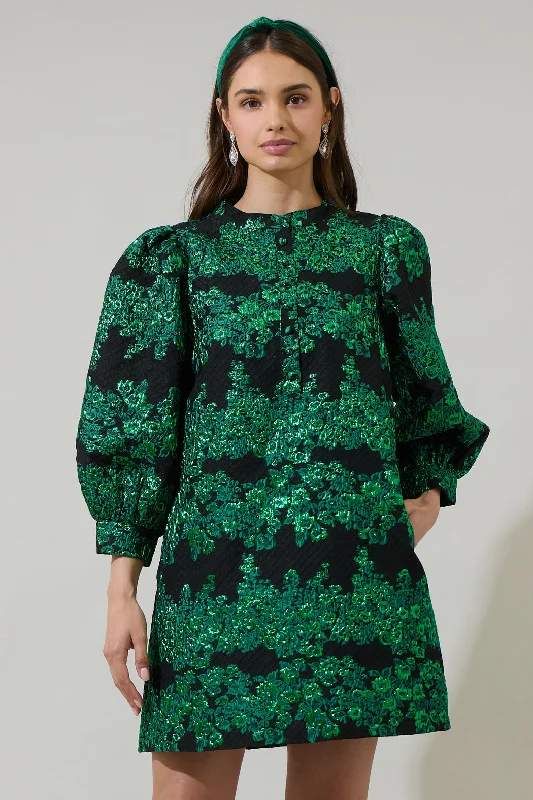 Recycled - Material Casual Dresses for Sustainability​ Elyna Jacquard Syani Shift Mini Dress