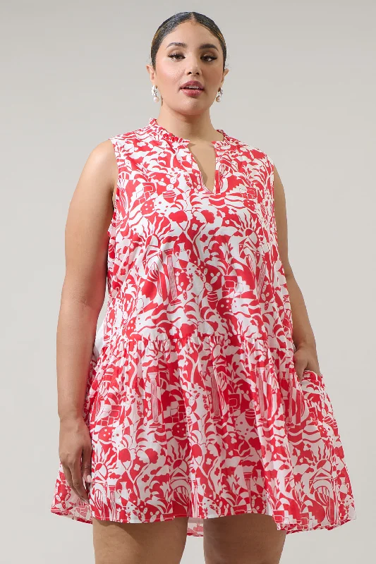 Recycled - Material Casual Dresses for Sustainability​ Aster Loly Trapeze Cotton Voile Mini Dress Curve