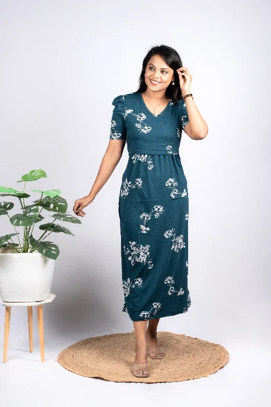 Bohemian style maternity dress for beach weddings Calf length  leela Light Weight Dress summer collection