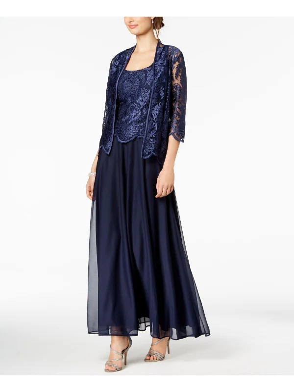 Sequined wedding dresses for a glamorous look​ Alex Evenings AE117655 Long Mother of the Bride Dress