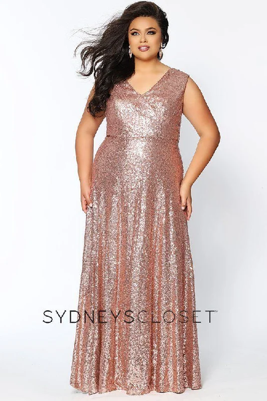 Short - length wedding dresses with a flirty skirt​ Sydneys Closet Prom Plus Sizes Sleeveless Long Gown