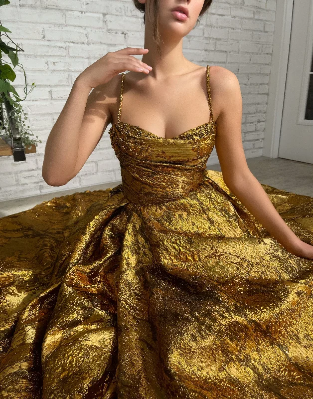 Mini dresses with side slits for a sexy appeal Autumn Leaves Gown