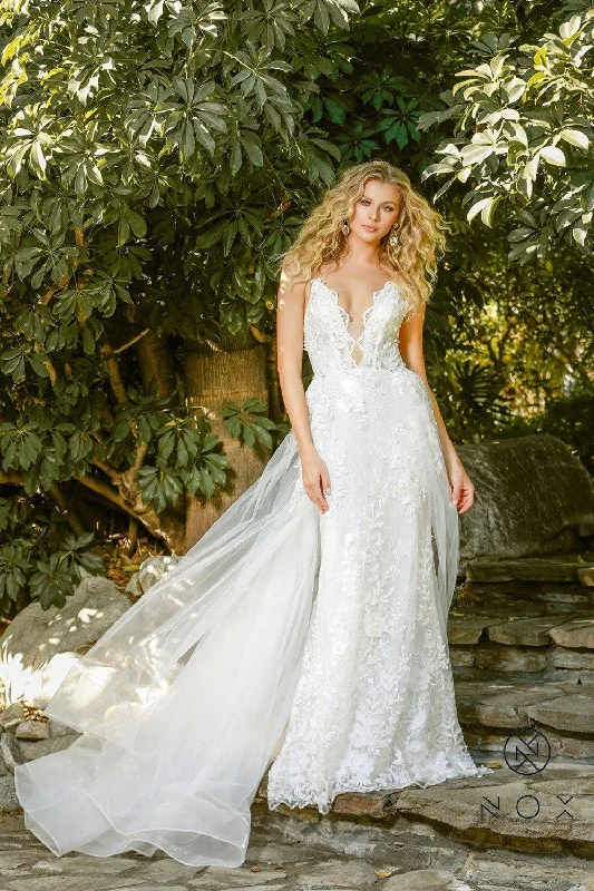Plus - size wedding dresses with a flattering fit​ Long Wedding Dress with Train