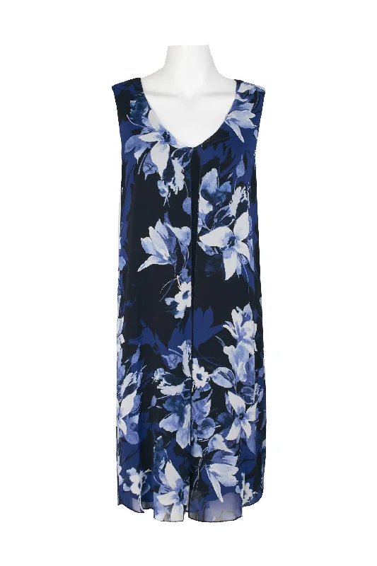 Maternity dress for a baby's first visit to the community garden Connected Apparel Short Sleeveless Chiffon Dress