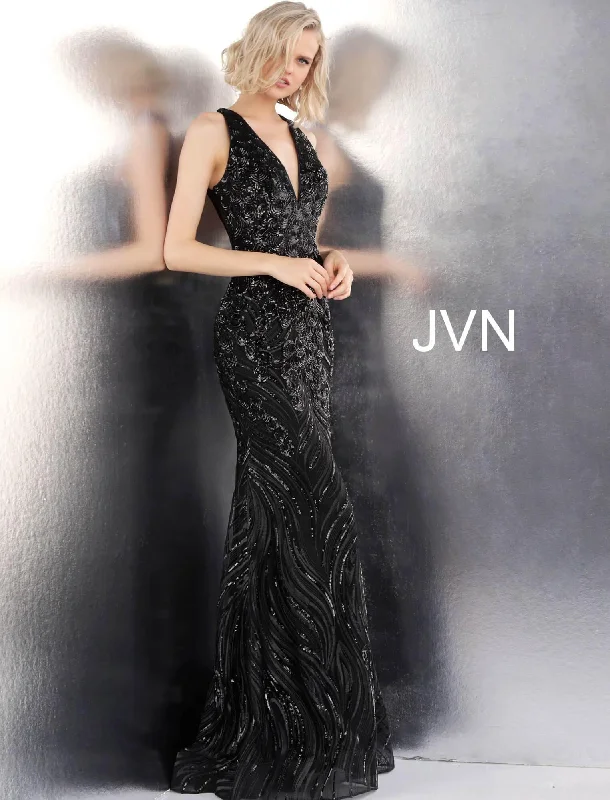 Long - train wedding dresses with a sweep train option​ Jovani 66261 Long Sleeveless Formal Prom Dress