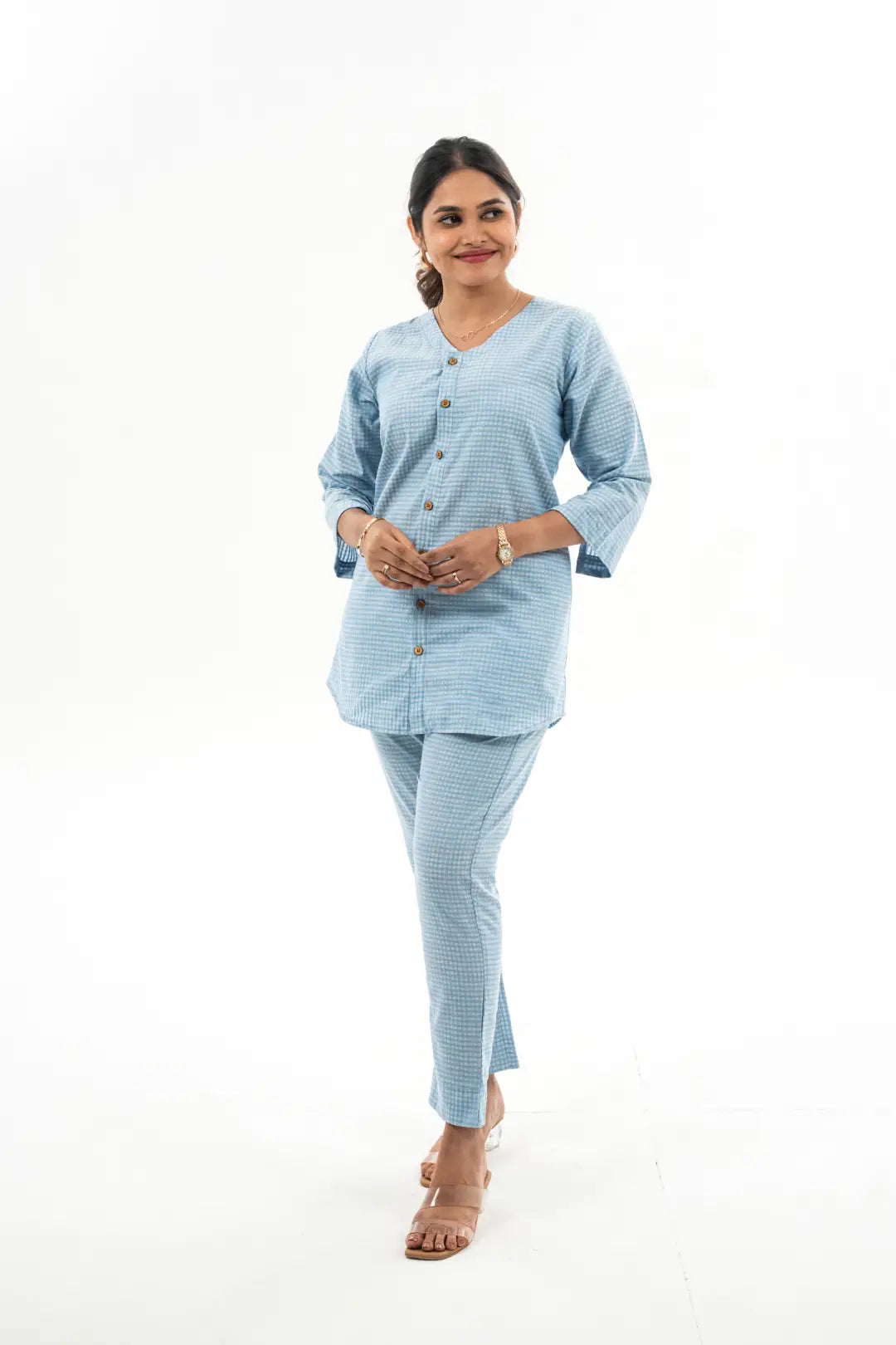Maternity dress for maternity yoga classes Bluebell Grace Feeding Co-ord