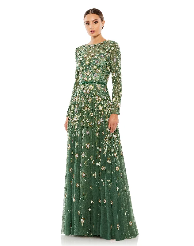 Sleeveless wedding dresses with a beaded belt​ Mac Duggal 5533 Long Mother of the Bride Dress