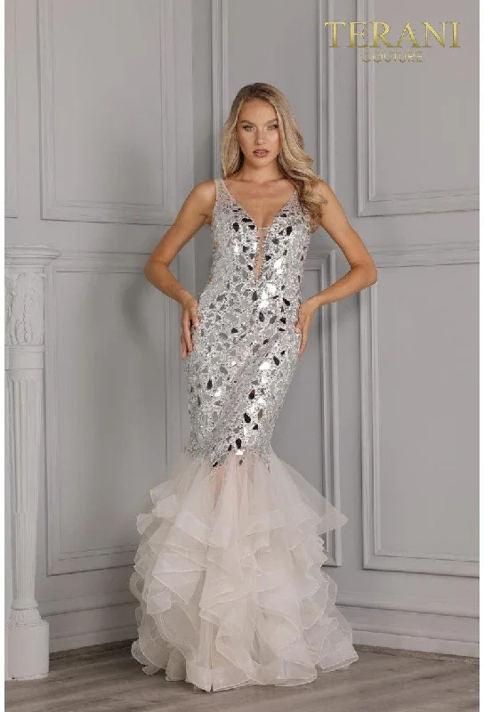 Maternity dress for a baby's first visit to the bird sanctuary Terani Couture 2111P4198 Sleeveless Long Prom Dress
