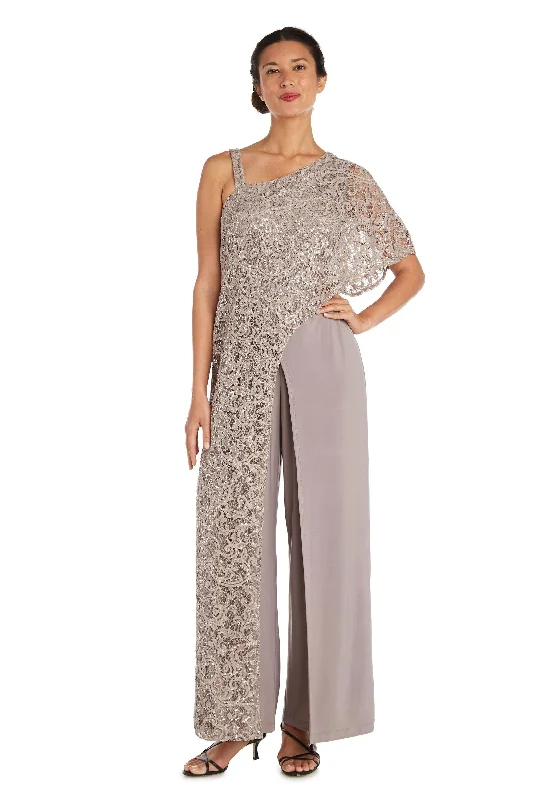 Trumpet - style wedding dresses with a train​ R&M Richards 3556P Formal Evening Petite Jump Suit